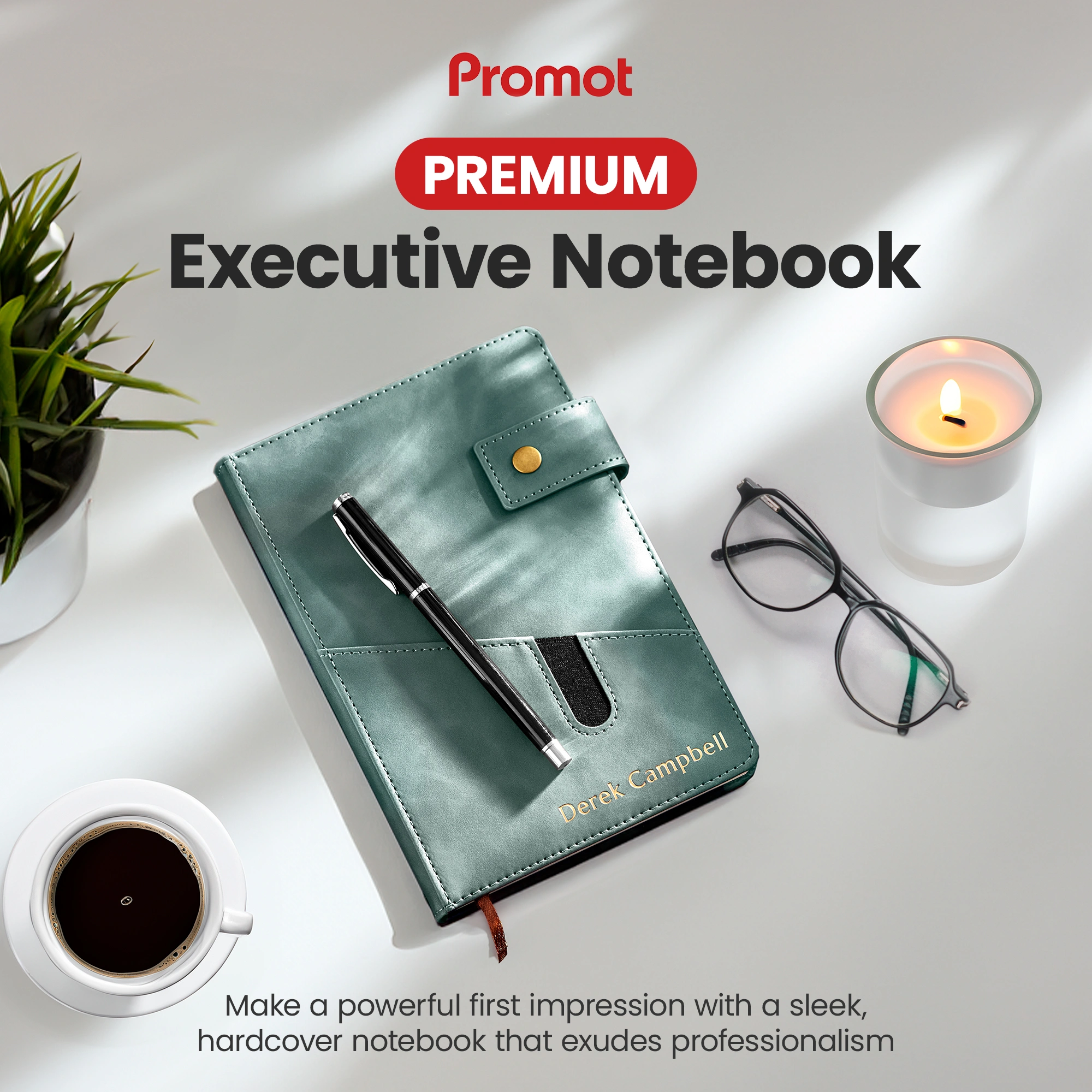 Custom Notebook with Pocket - Sky Blue hover